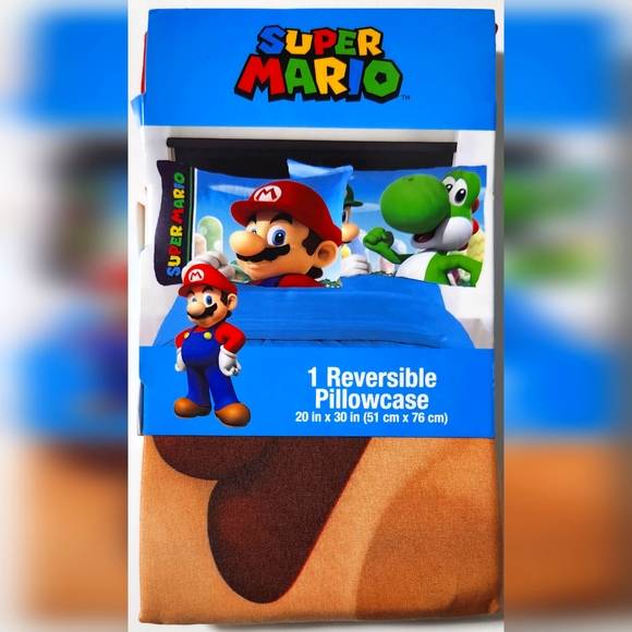 Super Mario Soft Microfiber Pillow Case, 20"L x 30"W - Picture 4 of 5
